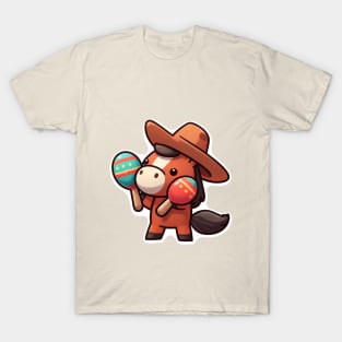 Horse playing maracas T-Shirt